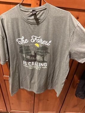 The Forest Is Calling Kids Graphic Tee — Olive Green
